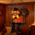 thumbnail image 5 of Sahpxhe Halloween Decorations Hanging Ghost Decor, Animated Shaking Caged Skeleton Prisoner with Glowing Red Eyes for Indoor Living Room Party Decor Watermelon Red, 5 of 6