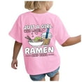 thumbnail image 3 of Ketyyh-chn99 Girls' Summer Cute T Shirts Kids Shirts Summer Short Sleeve Tops for Girls Crew Neck Cute Blouses Patterned Soft Clothes Size for 5-6 Years,Pink, 3 of 6