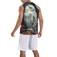 thumbnail image 2 of Pofeuu Moon Flower White Owl Print Basketball Jersey, Shirts for Men Youth Basketball Jersey Crew Neck-3X-Large, 2 of 6