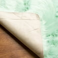 thumbnail image 4 of Super Area Rugs Plush 6 by 9 Ft Faux Sheepskin Fur Shag Rug, Mint Green, 4 of 5