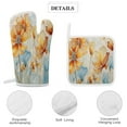 thumbnail image 4 of Abstract Flowers Heat Resistant Microwave Oven Gloves Set for BBQ Baking Grilling,Baking Gifts Cooks for Women,Housewarming Gifts for New Home, 4 of 6