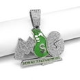 thumbnail image 2 of Hip Hop Cuban Chains MG Letter Green Money Bag Pendant Necklace With 13mm Miami Cuban Chain Iced Out Bling HipHop Necklaces Fashion Jewelry, 2 of 6