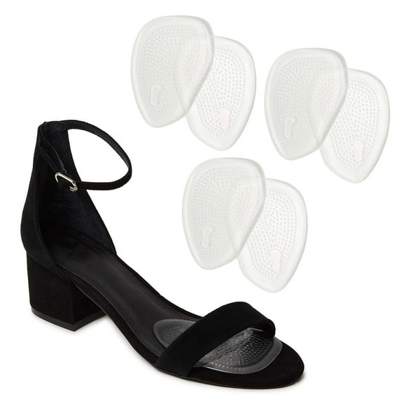 Foot Petals Shoe's Ball of Foot Cushions, Metatarsal Pad, Lasting Comfort Relief, Prevent Toe Sliding, Overhang, Women's Heels, Gel, One Size