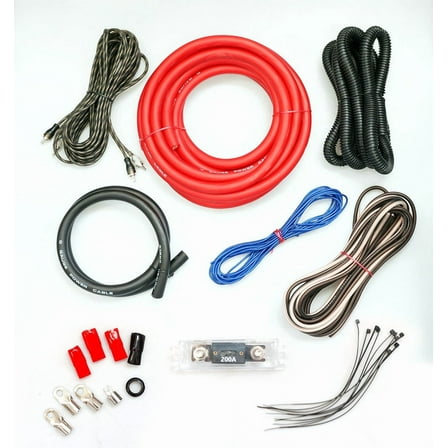 Absolute KIT0R4000 0 Gauge Amp Kit Amplifier Install Wiring Pro Installation Cables 4000W
