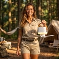 thumbnail image 4 of Portable LED Camping Fan with Remote Control - 7200mAh Battery Operated Fan Adjustable Wind Speeds - Lightweight Durable Design for Outdoor Fishing Grilling Indoor Use,White B, 4 of 5