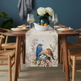 thumbnail image 2 of Birds Floral Table Runner - 48 Inch Long, Kitchen Dining Table Runner Dresser Scarves, Farmhouse Vintage Pink Flower Leaf Farmhouse Decor for Coffee Tables Wedding Party Banquet, 2 of 8