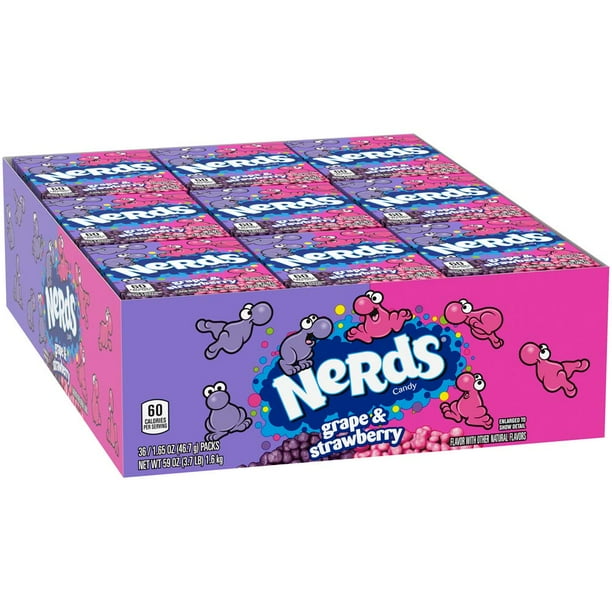 Nerds Grape & Strawberry Candy 1.65 Ounce, Pack of 36