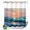 Blue, Peach, Green, variant on No Hook Shower Curtain, Coastal Ocean Shower Curtains for Bathroom with See Through Top Window, Sparkle Sea Abstract Colorful Waterproof & Washable Bath Curtain 66"x72"