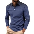 thumbnail image 1 of Ceisia Men's Gradient Polka Dot Collared Long-Sleeve Polo Shirt | Slim Spring Casual Top Gift, 1 of 6
