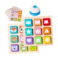 thumbnail image 3 of Rompecabezas de madera con forma de juego de mesa a juego de colores, juguetes educativos preescolares con tarjetas de campana para niños, niñas,, 3 of 7
