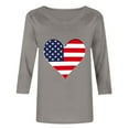 thumbnail image 3 of 4th of July Shirts Women American Flag 3/4 Sleeve Shirt Tops Casual Summer T Shirt Patriotic Tees, 3 of 3