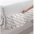 thumbnail image 2 of Animal Bed Skirt, Cartoon Style Print of Pastel Toned Cats Birds Pattern on Plain Backdrop, Elastic Bedskirt Dust Ruffle Wrap Around for Bedding Decor, 4 Sizes, White and Multicolor, by Ambesonne, 2 of 2