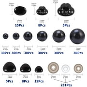 JESOT Safety Eyes and Noses, 462Pcs Black Plastic Stuffed Crochet Eyes with Washers for Crafts