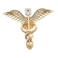 thumbnail image 2 of Broche con forma de cruz de alas de Ángel Yinane oro, 2 of 8