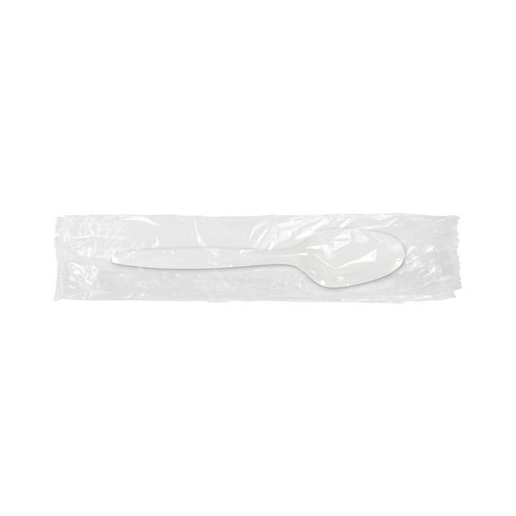 Individually Wrapped Mediumweight Cutlery Spoon Plastic White 1000/Carton BEPCUTTWR