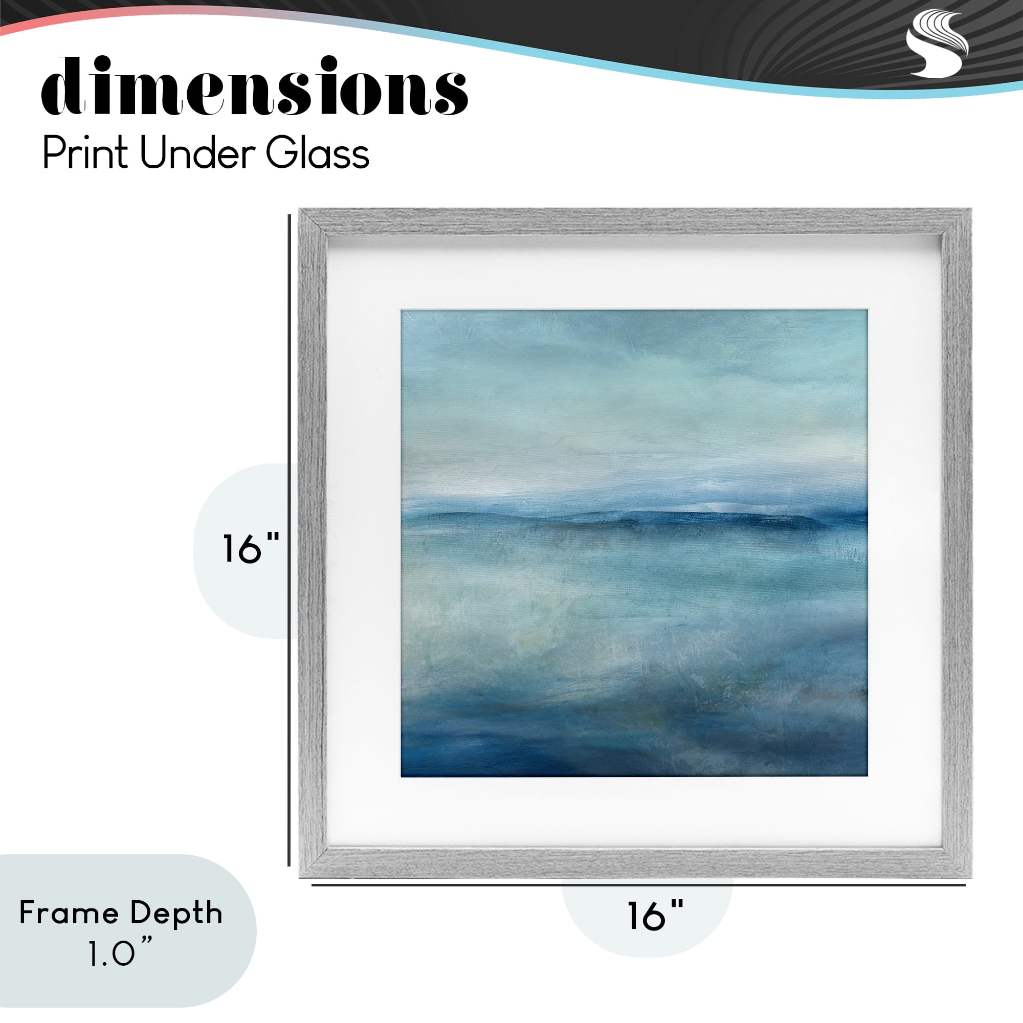 Stupell Industries Misty Blue Coastal Horizon Gray Framed Print Under Glass, design by Carol Robinson