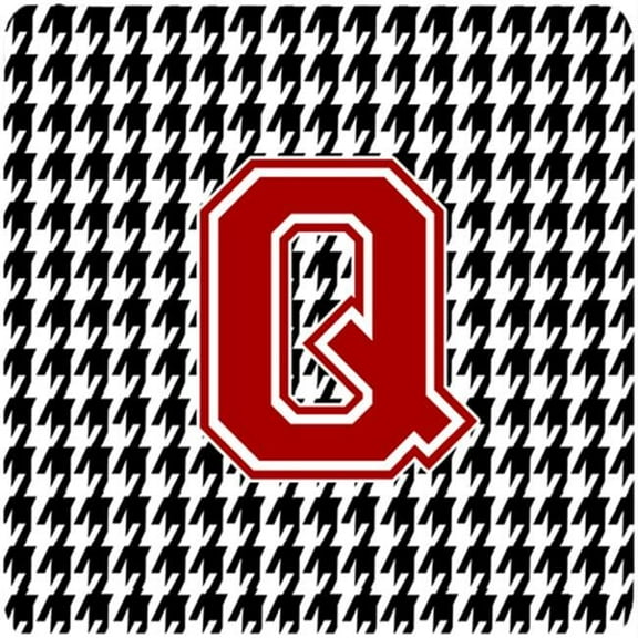 Monogram - Houndstooth Foam Coasters Initial Q, Set - 4