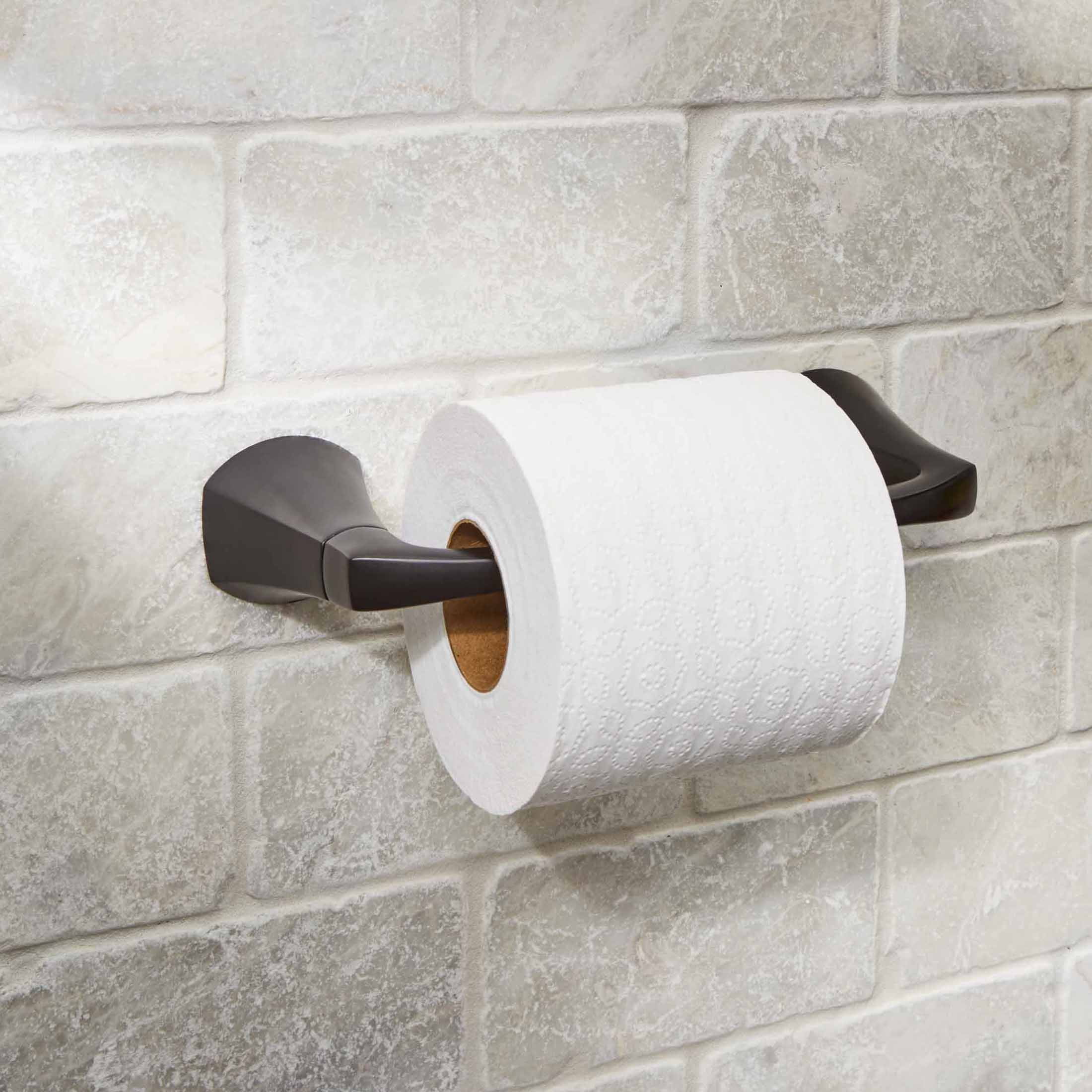 (2 pack) Better Homes & Gardens Simple Flare Style Wall Mount Toilet Paper Holder Matte Black Finish