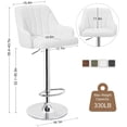 thumbnail image 3 of Juego de 4 taburetes de bar VECELO con altura de mostrador ajustable, color blanco, 3 of 7