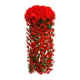 thumbnail image 2 of Guirnalda colgante de flores artificiales de violeta con orquídeas de seda, arreglo floral decorativo reutilizable para bodas, eventos, decoración del hogar y jardín., 2 of 6