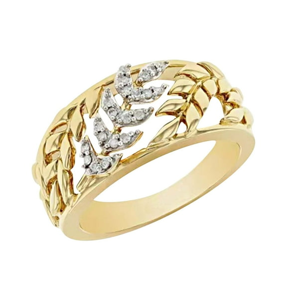 CILENON Sterling Silver Rings Zircon Diamond Ring for Women Fashion Jewelry Accessories Holiday Gift for Women Men Popular Gold Wedding Ring Non Tarnish Gold Rings Rubber Rings Women(Gold,10)