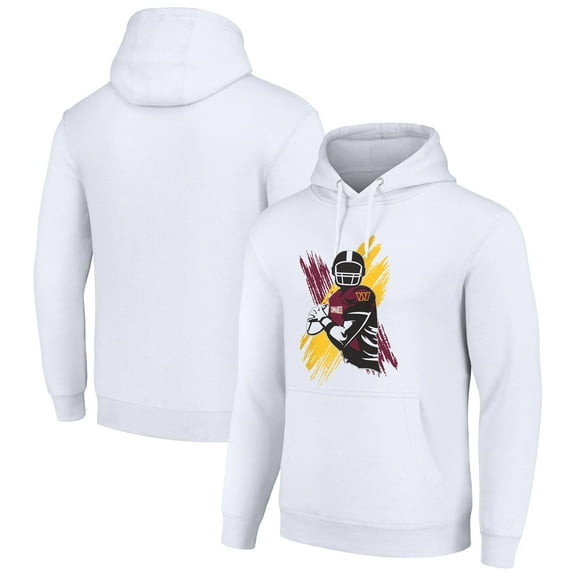 Men's Starter White Washington Commanders Player X Fleece Pullover Hoodie