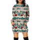 thumbnail image 3 of Vestido con capucha navideño Vestido con capucha de longitud media para mujer con impresión digital 3D, 3 of 5