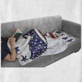 thumbnail image 6 of American Flag Soft Flannel Fleece Throw Blanket, Sketch Patriotic Bald Eagle National Majestic Emblem Symbolic Image Art, Cozy Plush for Indoor and Outdoor Use, 60" x 80", Red Blue, by Ambesonne, 6 of 6