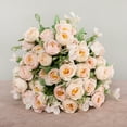 thumbnail image 2 of Vintage Artificial Rose Silk Flowers Bouquet Home Wedding Decoration Plastic Flower Real Touch Clear Texture Faux Silk Colorful Artificial Rose Bouquet for Wedding, 2 of 8