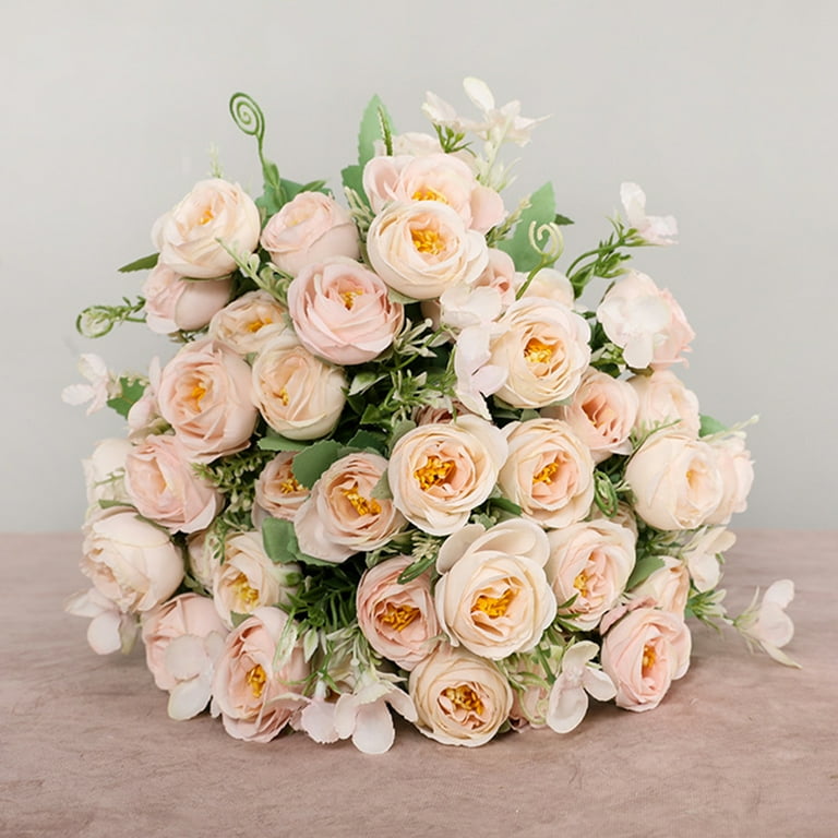 Rose Artificial Flower Bouquets Fake Flowers Vintage Silk Flowers