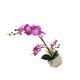 thumbnail image 1 of Bearachild Orquídeas artificiales Flor Decoración para el hogar Ligero Decoración falsa Plantas Cuenco blanco Olla Cocina Oficina Balcón Decoración Púrpura Bearachild HA084089-04, 1 of 6