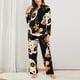 thumbnail image 2 of Fotbe Cat Skulls and Flowers Conjunto de Pijama de Manga Larga para Mujer con Estampado, Ropa de Dormir de 2 Piezas, Conjunto de Casa Suave y Cómodo con Bolsillos-Medium, 2 of 7