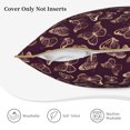 thumbnail image 5 of Fotbe Beautiful Purple Butterflies Pattern Velvet Decorative Throw Pillow Covers with Elegant Piping, Soft Plush Cushion Cover for Sofa, Bed, Car, Office-16"x16", 5 of 8