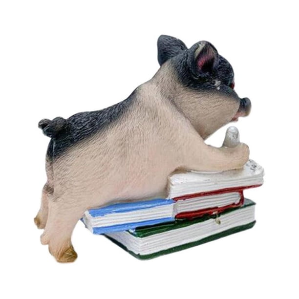 Toystoory Estatua de cerdo de resina, Mini adornos de cerdito, escultura de jardín con forma de animales, figurita de escritorio para sala de Decoración del hogar aprendiendo cerdo