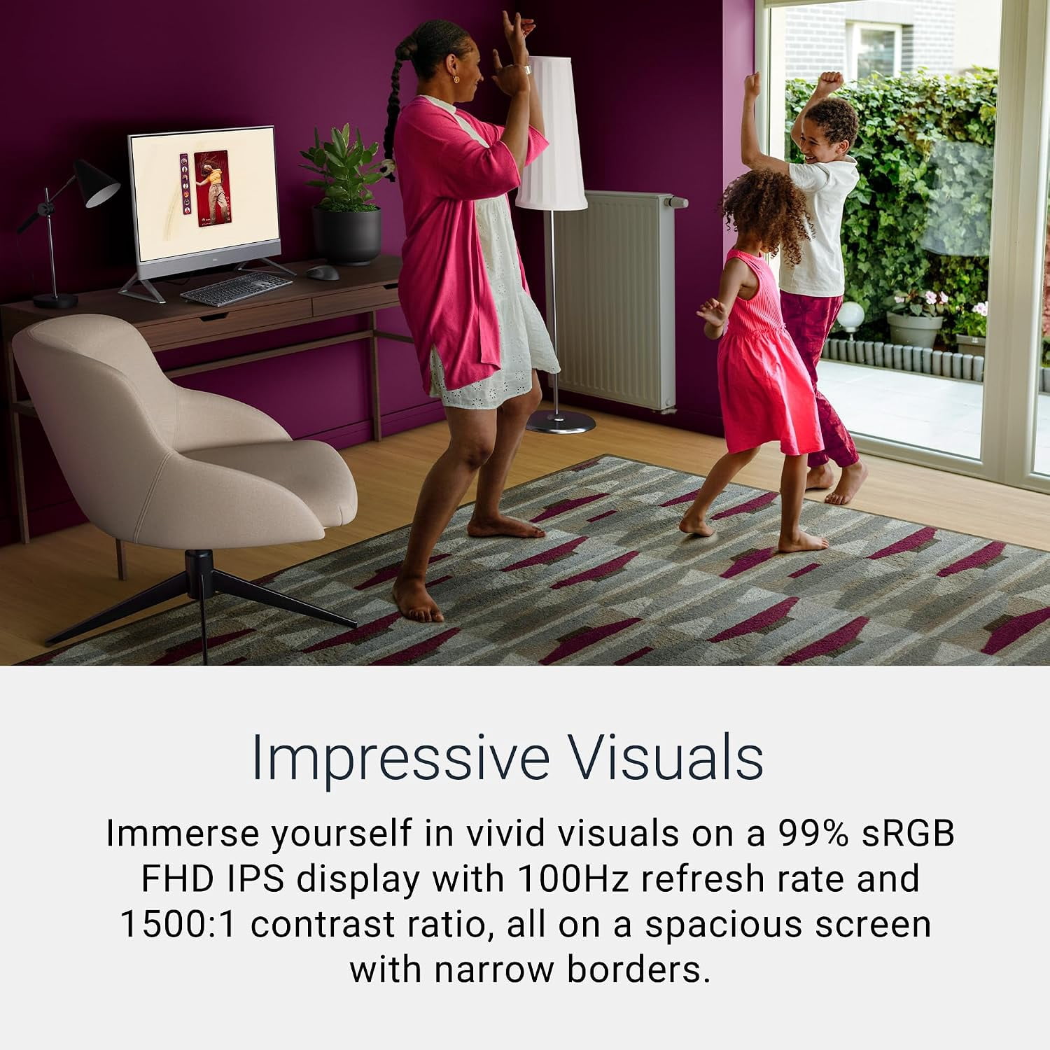Dell 27 All-in-One Desktop ec27250-27-inch FHD (1920 x 1080) Display, Intel Core 5 Processor 120U, Graphics, 16GB DDR5 RAM, 512GB SSD, Windows 11 Home, Onsite Service - White