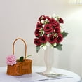 thumbnail image 7 of European style 15 head Noble Consort small rose bouquet silk flower home placement wedding arch fake flower living room dining table decoration, 7 of 7