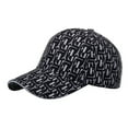 thumbnail image 2 of harmtty Baseball Cap Hard Brim Hip Hop Style Ponytail Hole Letter Print Extended Brim Women Hat Headwear,Black, 2 of 8