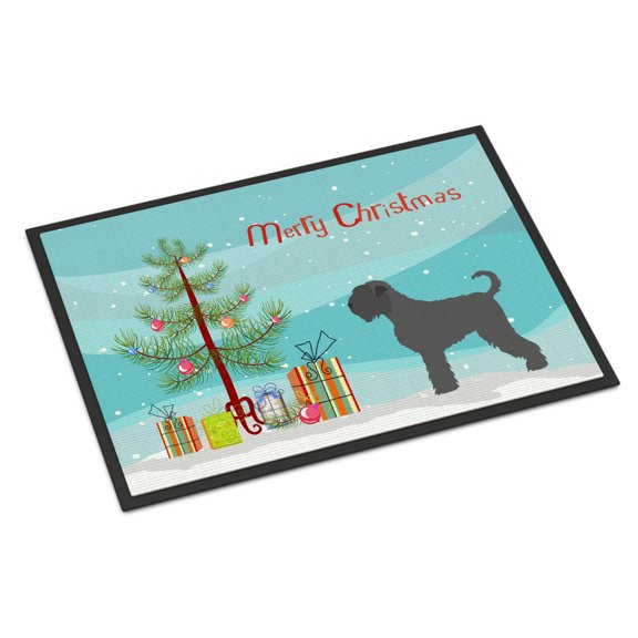 Carolines Treasures BB8455JMAT Black Russian Terrier Christmas Door Mat Indoor Rug or Outdoor Welcome Mat 24x36 Doormat