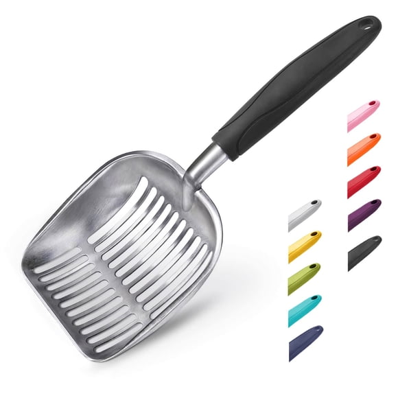 Cuchara para arena para gatos WePet, de aleación de aluminio, con mango largo