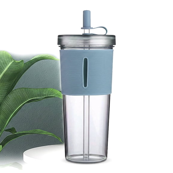 32 oz Cups with Lids – Clear Acrylic Travel Tumbler with Straw, Double Wall Reusable Plastic Cup, High Temp Resistant 32oz Drinkware
