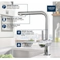 thumbnail image 3 of Grohe 30300000 Mitigeur de Cuisine à Trou Unique, Chrome Starlight, 3 of 5