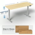 thumbnail image 6 of VIVO Electric 60” x 24” Stand Up Desk, Light Wood Table Top, Gray Frame, 6 of 8