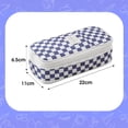 thumbnail image 3 of Expandable Pencil Case with Checkerboard Pattern, Double Zipper Large Capacity Stationery Organizer, Composite Fabric Retractable Pen Pouch for Office & Travel, 1 Pack (8.66" x 4.33" x 2.56") Pink, 3 of 3