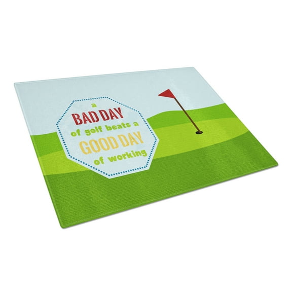 Caroline's Treasures A Bad Day at Golf Glass Cutting Board Large Size