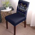 thumbnail image 2 of Chair Covers for Dining Room Set of 8,Blue Merry Christmas Elk Snow Stretch Seat Protector Removable Washable Chairs Slipcovers for Kitchen Banquet Wedding Hotel,Winter Plants Shiny Stars, 2 of 6