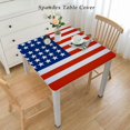 thumbnail image 2 of HAOXIT Square Table Decorations - American Flag Cotton Linen Table Cover for Veterans Day Party Table Decorations 60''x60'', 2 of 7