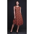 thumbnail image 3 of Bimba Red Palmette Damask Women Knee Length Sleeveless Casual Summer Sun Tank Dress-Small, 3 of 6