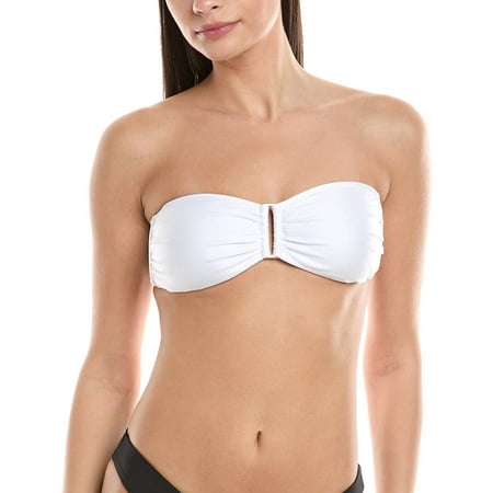 ViX womens Solid Square Bandeau Bikini Top  s  White