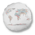 thumbnail image 1 of Global Map Country Geography Wordcloud Round Throw Pillow Home Decoration Cushion, 1 of 3