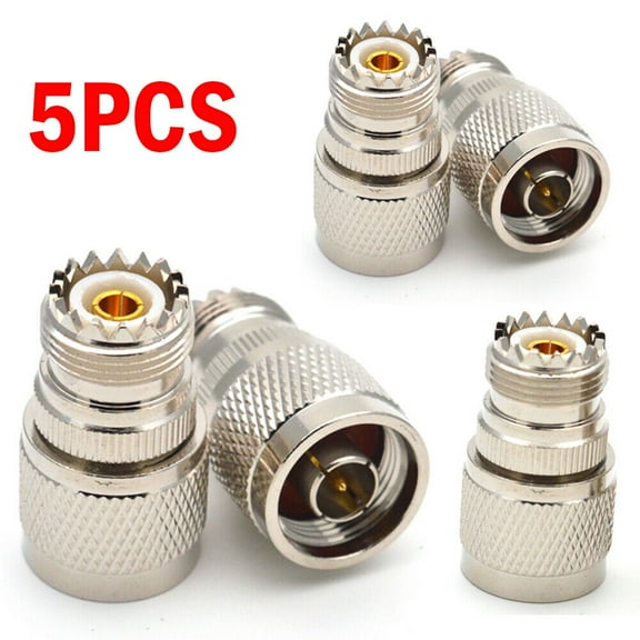 5PC N-Type Male Plug to SO-239 UHF Female Jack RF Adapter Barrel Connector USA